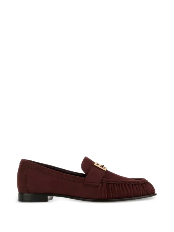 Fendi FF Baguette Suede Loafers in Brown