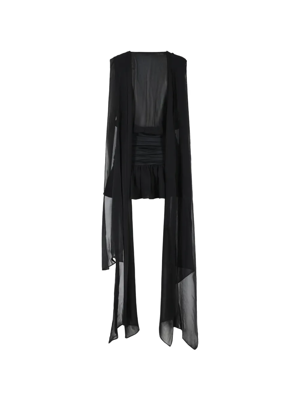 Draped V-Neck Mini Dress