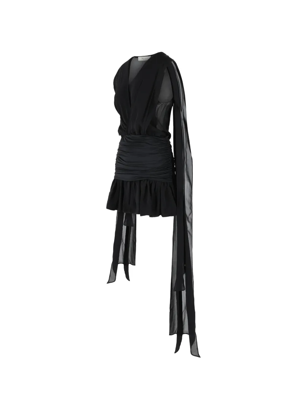 Draped V-Neck Mini Dress