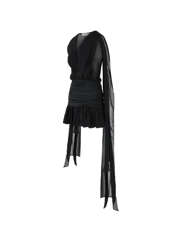 Blumarine ドレープVネックミニドレス | ブラック | FARFETCH JP