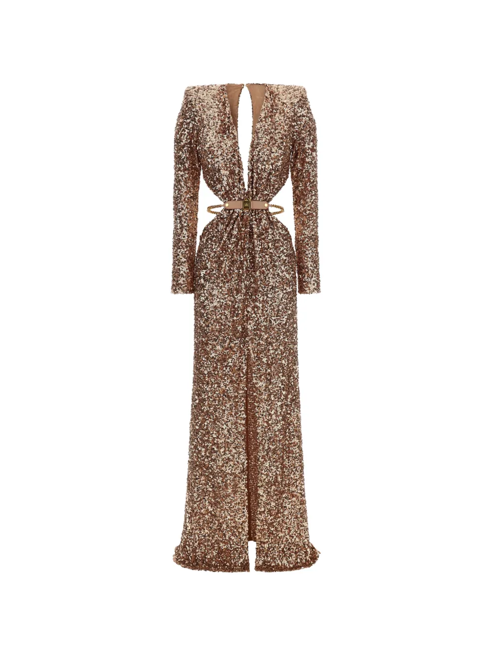 Elisabetta Franchi Red Carpet V-neck maxi dress - Toni neutri