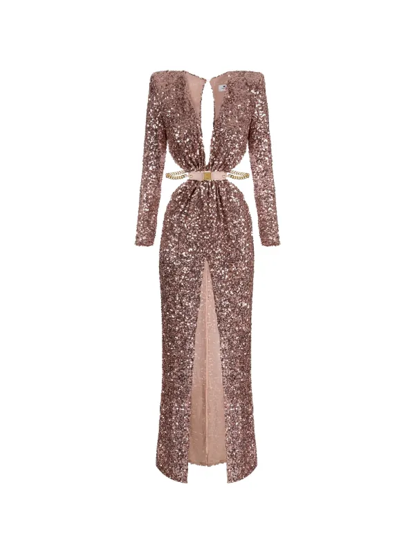 Elisabetta Franchi Red Carpet V-neck Maxi Dress | Neutrals | FARFETCH Elisabetta Franchi Red Carpet V-neck Maxi Dress | Neutrals | FARFETCH