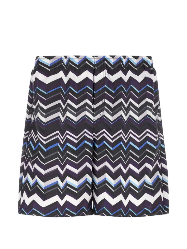Missoni Zigzag-pattern Swim Shorts in Black