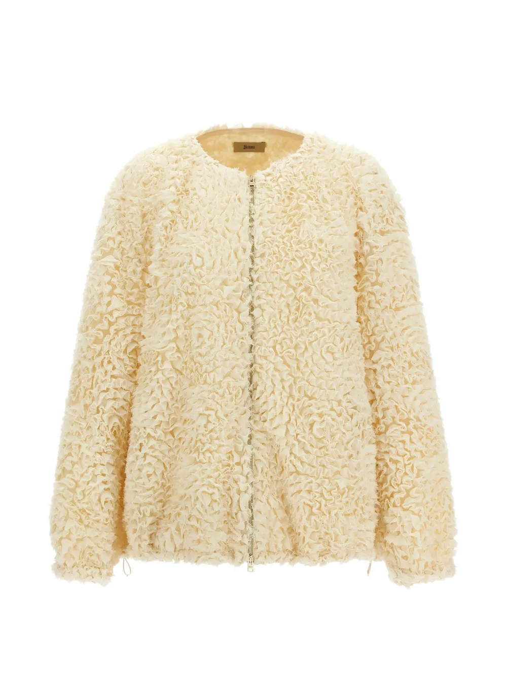 Herno zip-fastening ruffle jacket - Toni neutri
