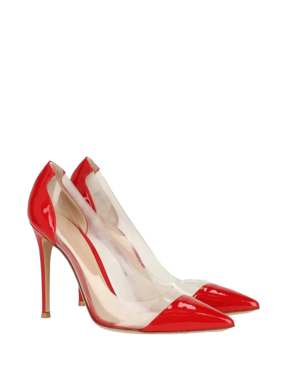 Gianvito Rossi Plexi pointed-toe pumps Rood
