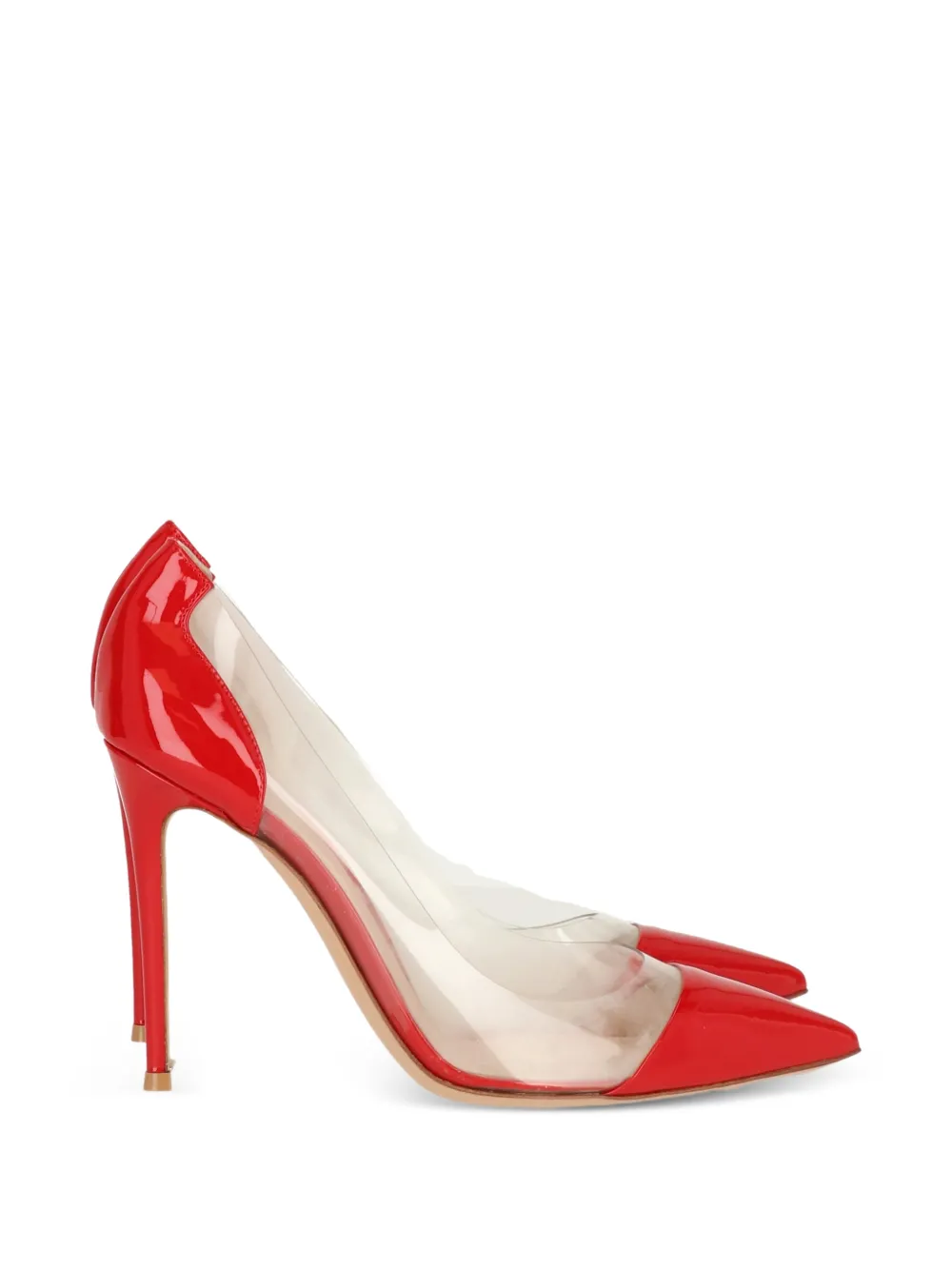Gianvito Rossi Plexi pointed-toe pumps Rood