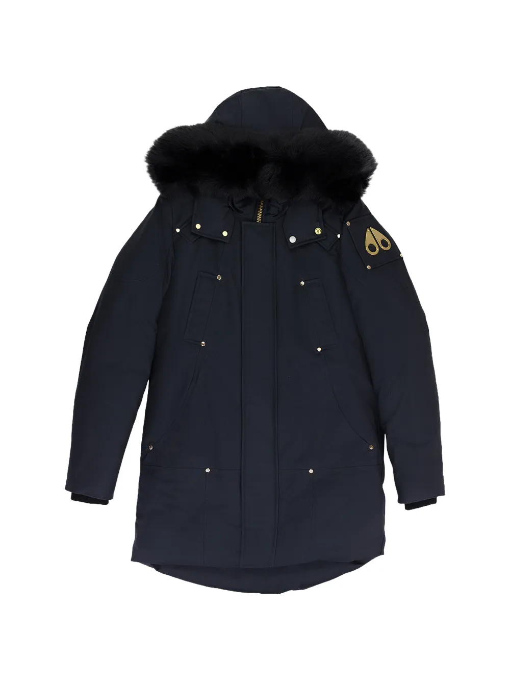 Moose Knuckles trimmed hooded parka - Blu