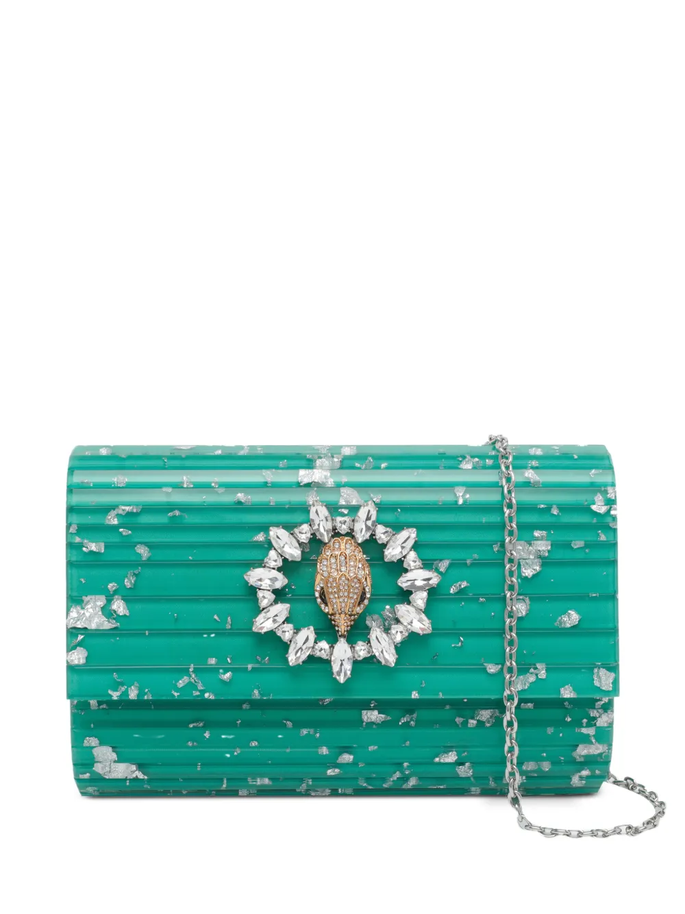 Kurt Geiger Party Eagle-embellishment Clutch Bag In Green