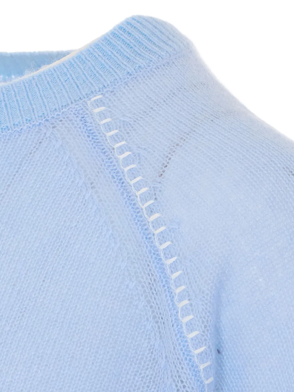  Not Shy Whipstitch-trim Jumper - Blue 