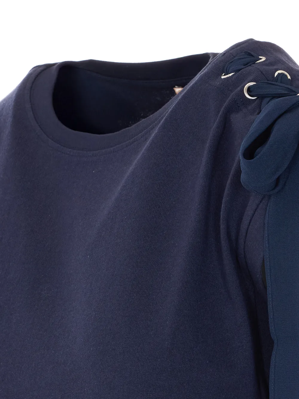 TWINSET T-shirt met gestrikt detail en ronde hals Blauw