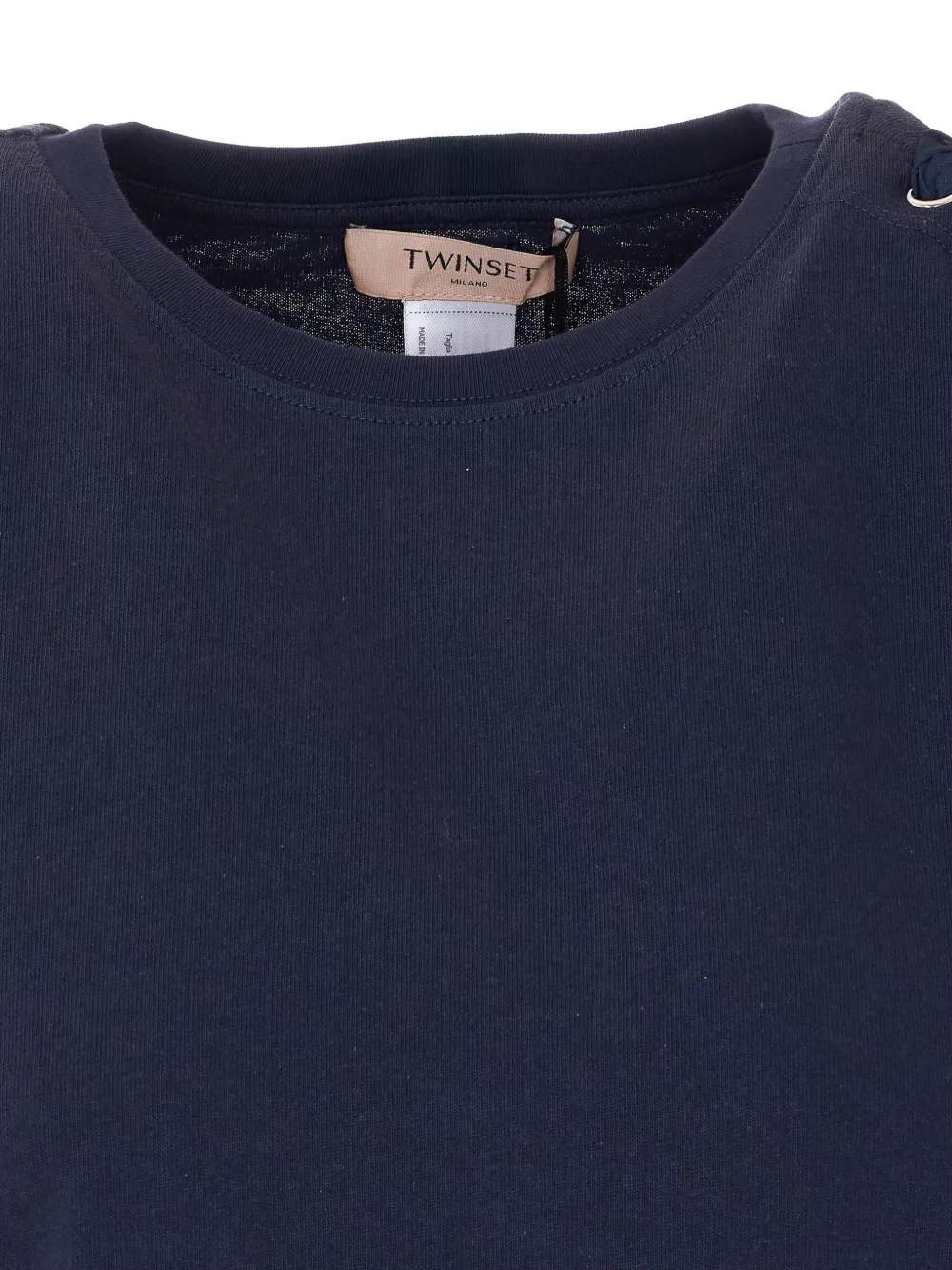 TWINSET T-shirt met gestrikt detail en ronde hals Blauw