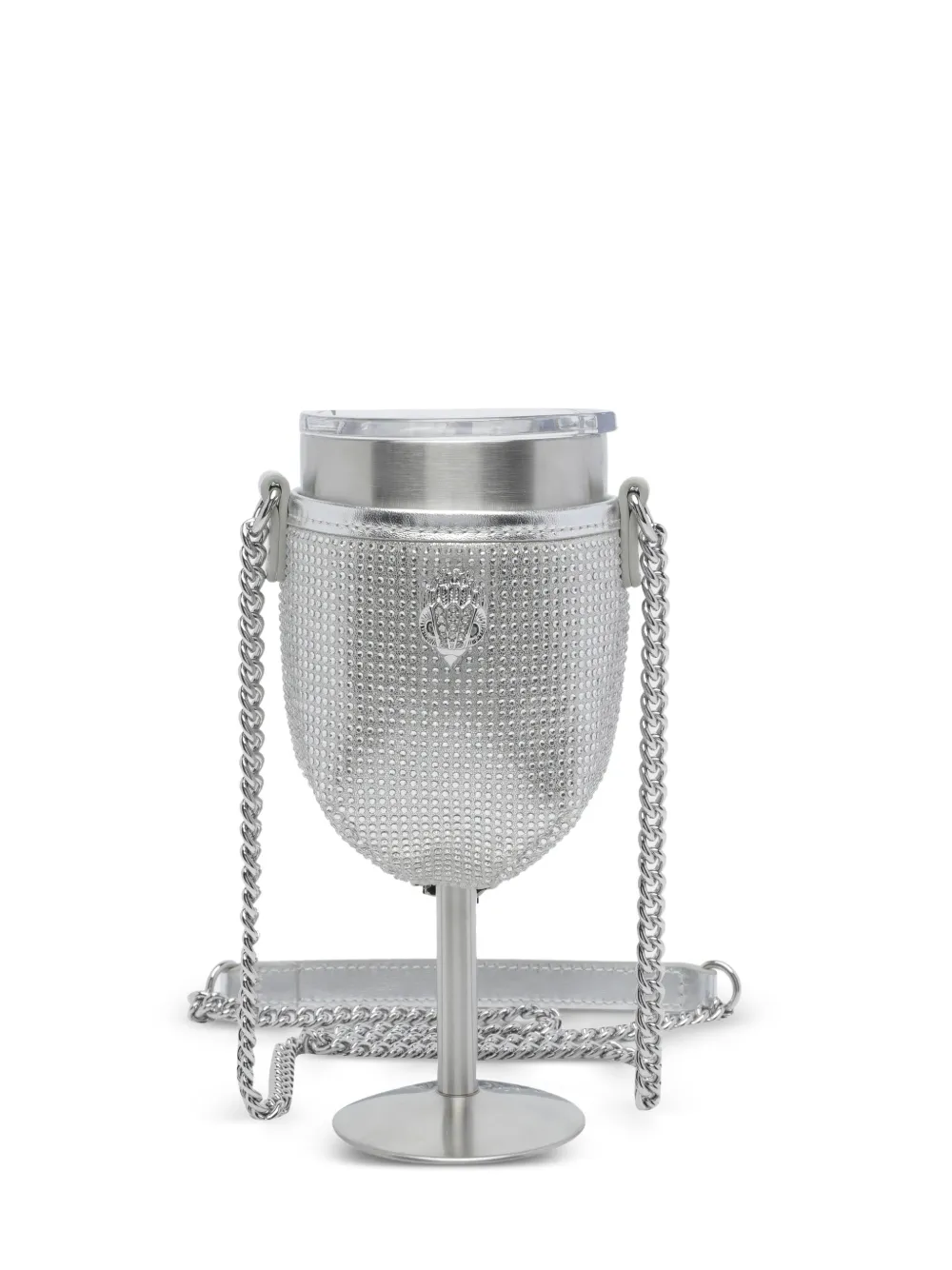 Kurt Geiger London crystal-embellished wine glass - Argento