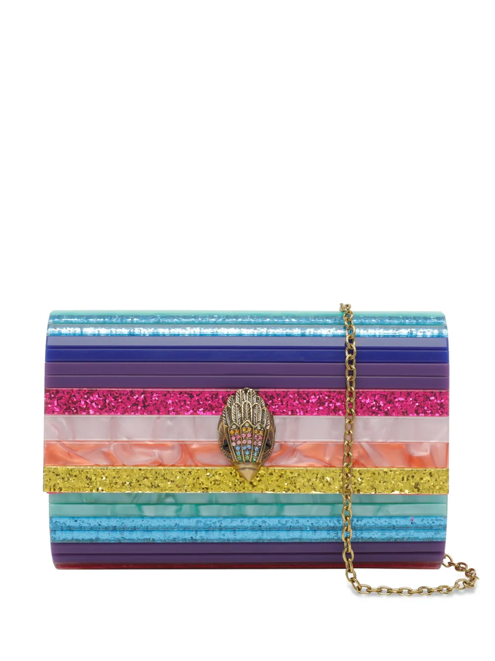 Kurt Geiger Party Eagle-embellishment Clutch Bag In Blue