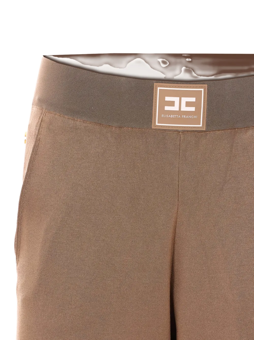 Elisabetta Franchi Broek met patch en knoop Bruin
