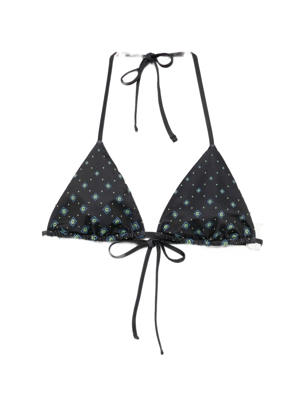 Casablanca monogram triangle bikini top - Nero