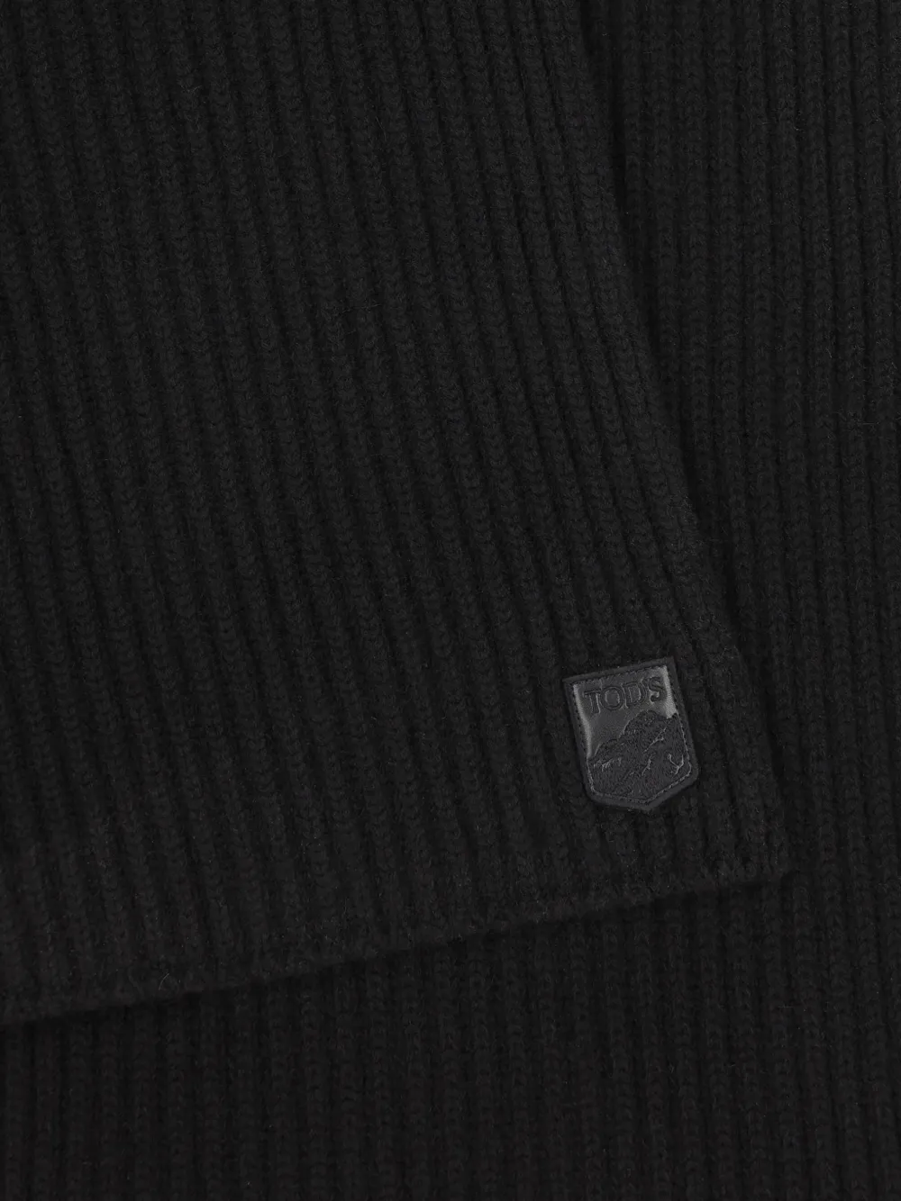  Tod's Ribbed Cashmere Scarf - Black 