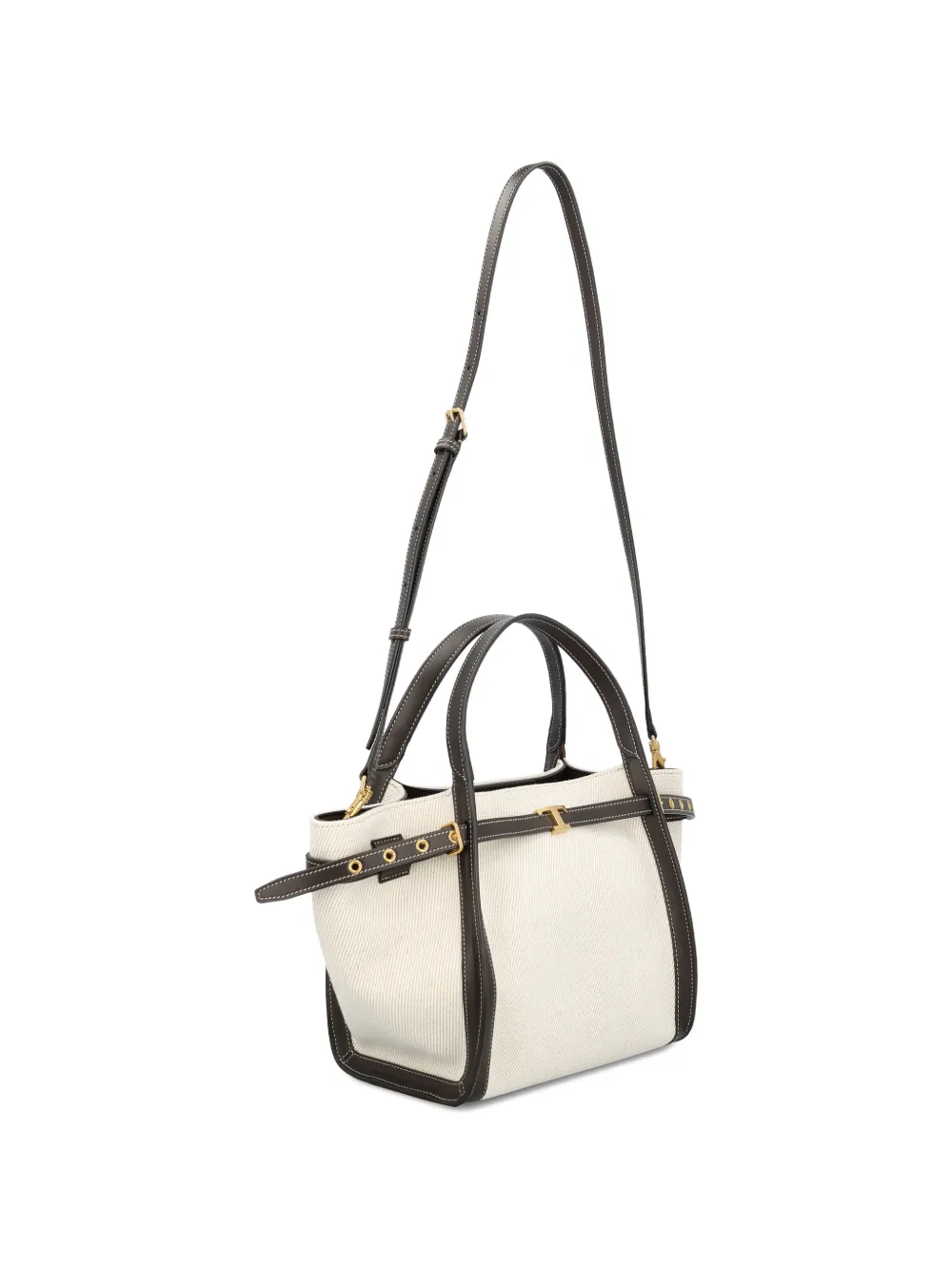 Tod's Canvas shopper met T gesp Beige