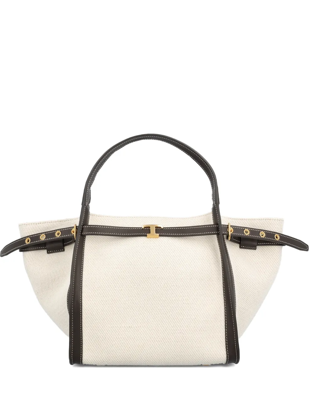 Tod's T buckle canvas tote bag - Neutrals