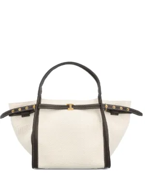 Tod's Tバックル キャンバス ハンドバッグ | ニュートラル | FARFETCH JP
