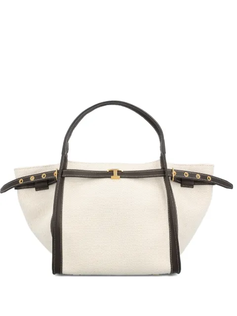 Tod's small shopping bag in canvas and leather