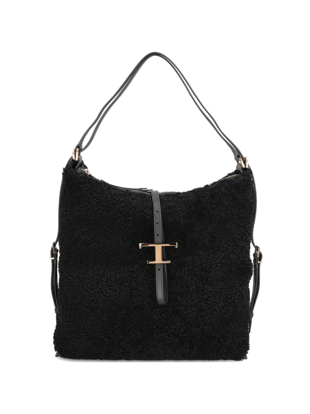 Tod's Borsa a spalla in shearling - Nero