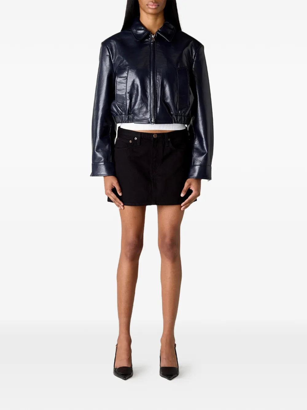  Agolde Nahla Cropped Jacket - Blue 