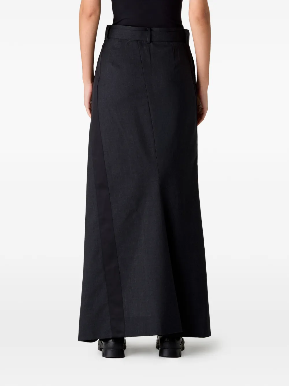  Sacai Zip-up Belted Maxi Skirt - Grey 