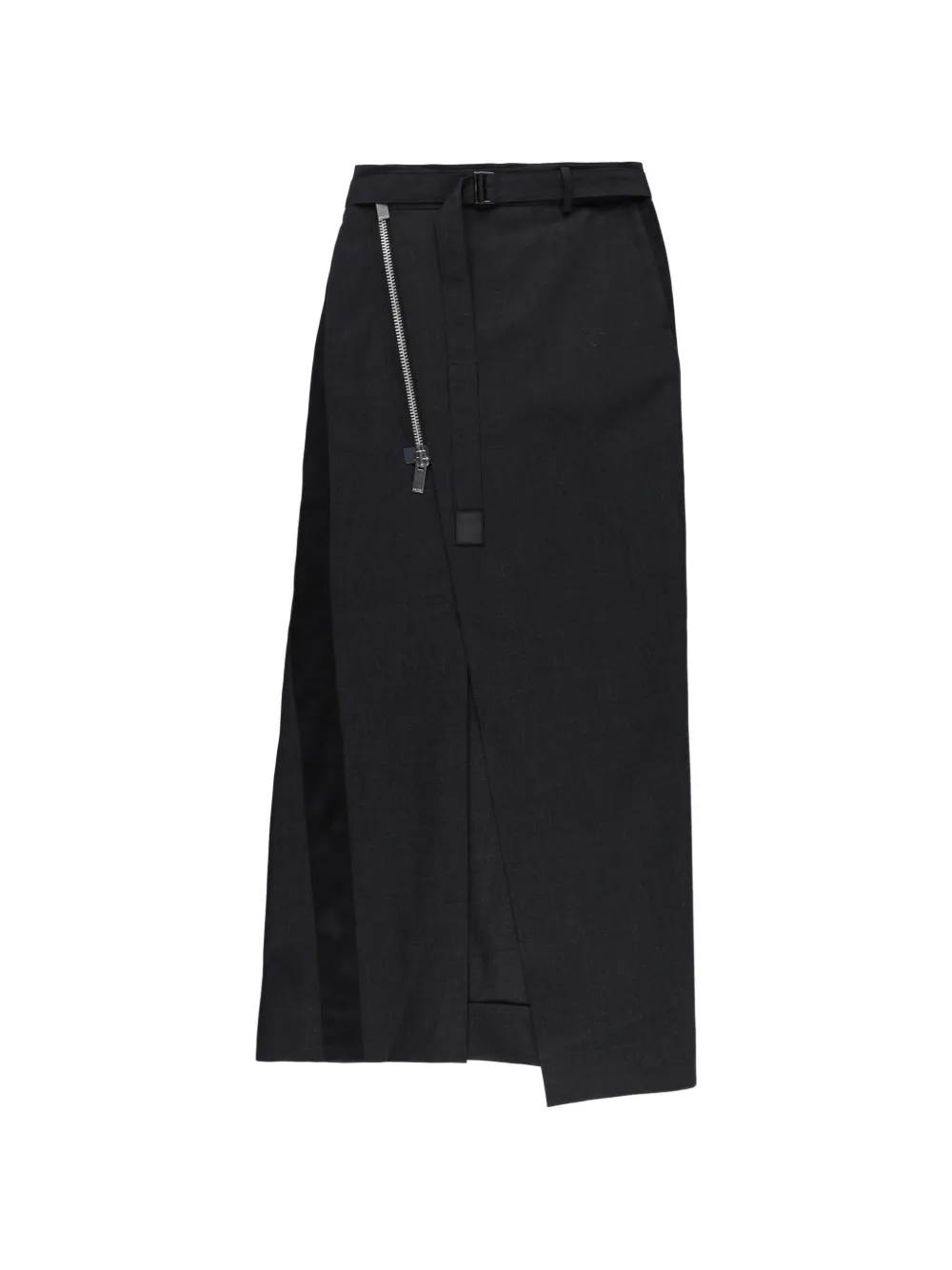 sacai zip-up belted maxi skirt - Grigio