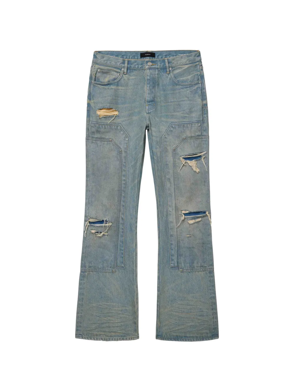 Purple Brand Double Carpenter distressed panelled jeans - Blu