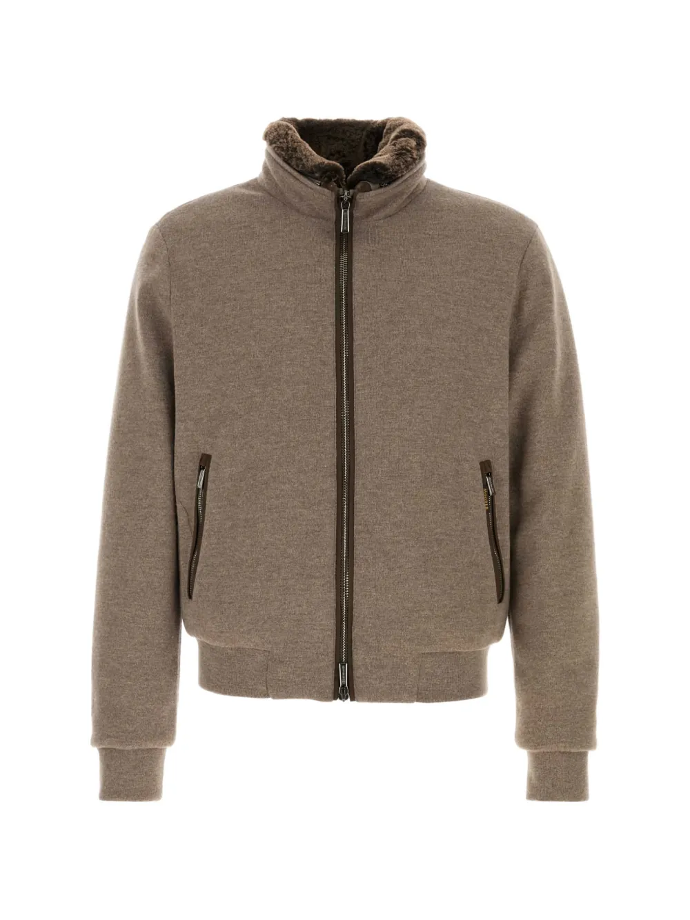 Moorer zip-fastening jacket - Marrone