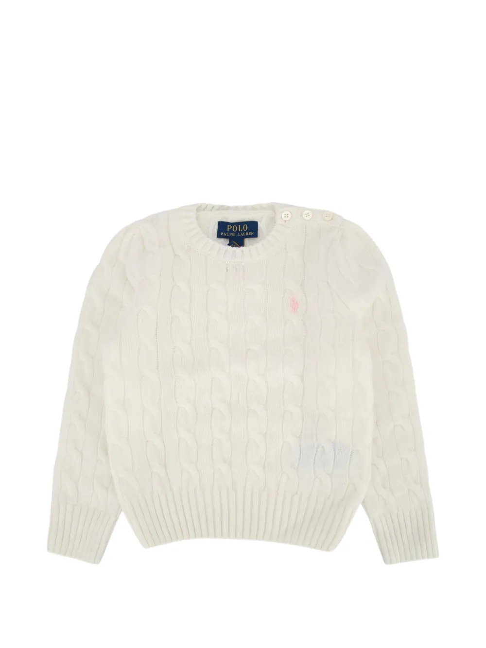 POLO RALPH LAUREN KIDS cable-knit sweater - Bianco