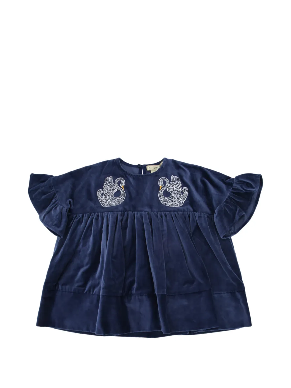 Stella McCartney Kids ruffled-detail woven dress - Blu