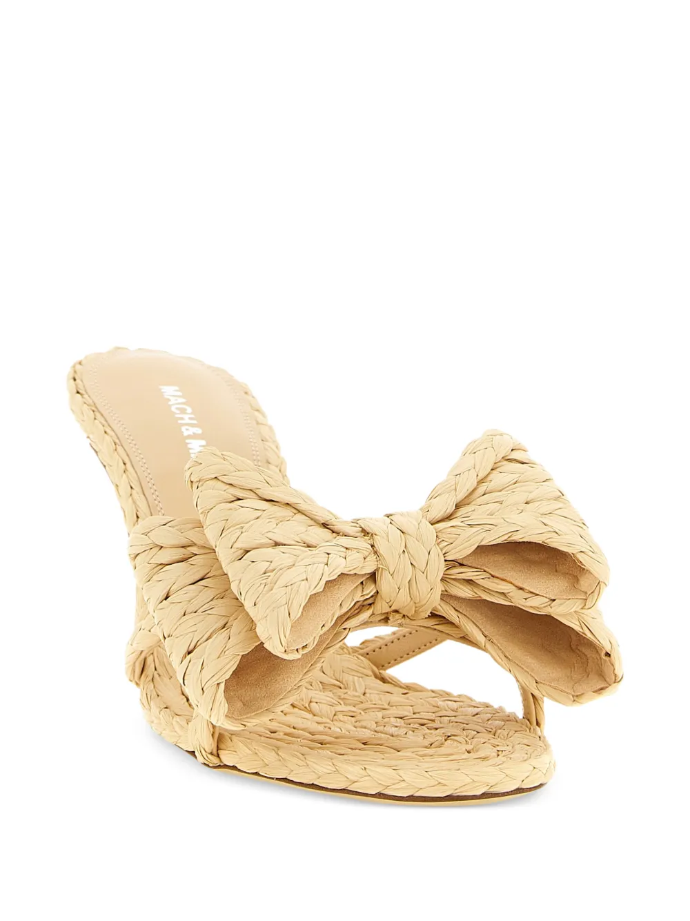  Mach & Mach Le Cadeau Bow-detail Open-toe Sandals - Neutrals 