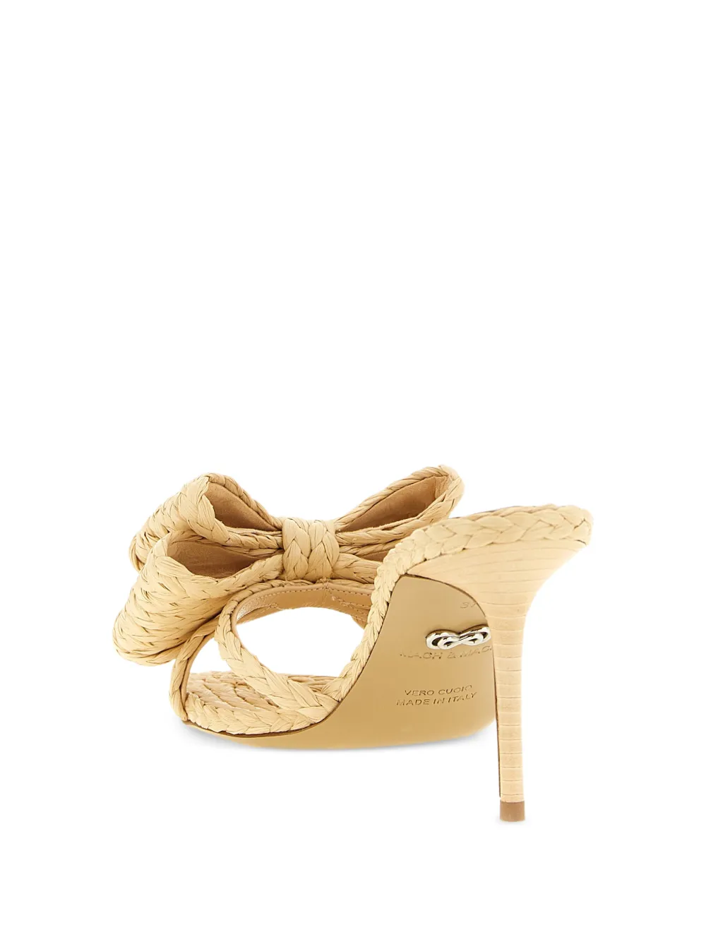  Mach & Mach Le Cadeau Bow-detail Open-toe Sandals - Neutrals 