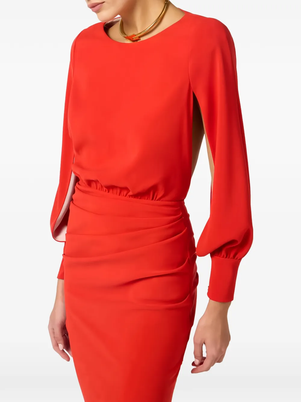 Elisabetta Franchi Red Carpet gewatteerde maxi-jurk Rood