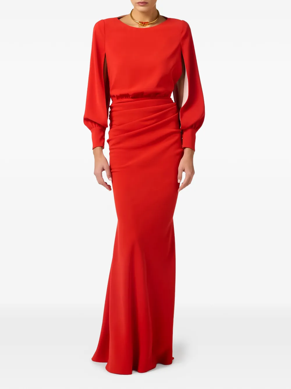Elisabetta Franchi Red Carpet gewatteerde maxi-jurk Rood