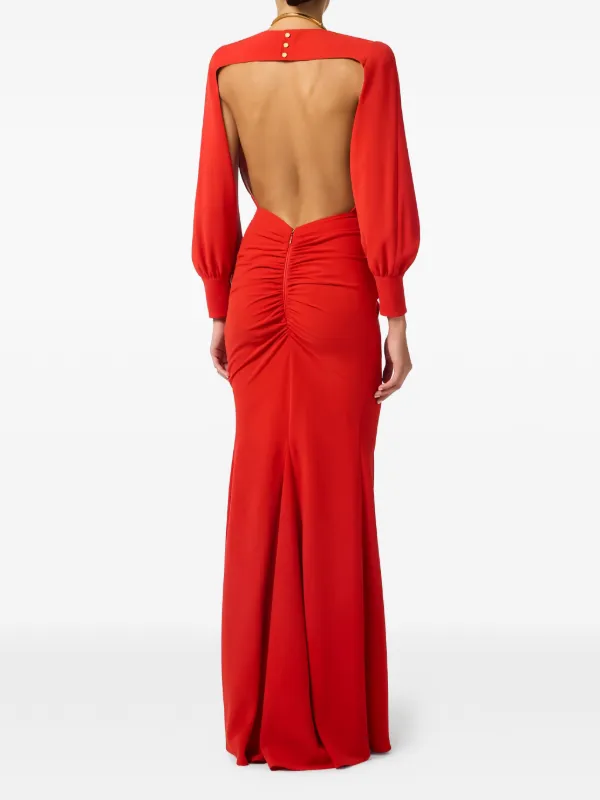 Elisabetta Franchi Red Carpet Dress In Lightweight Crêpe Fabric | Red