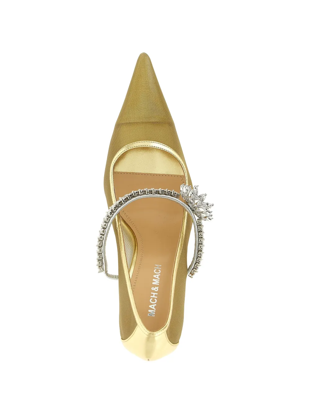 MACH & MACH flower-detail pointed pumps Goud