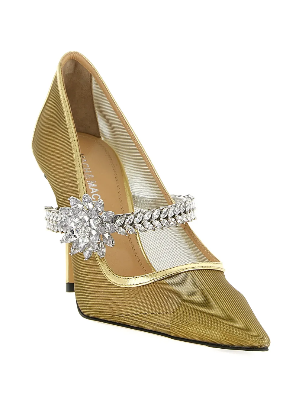 MACH & MACH flower-detail pointed pumps Goud