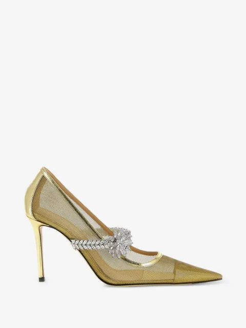 MACH & MACH flower-detail pointed pumps