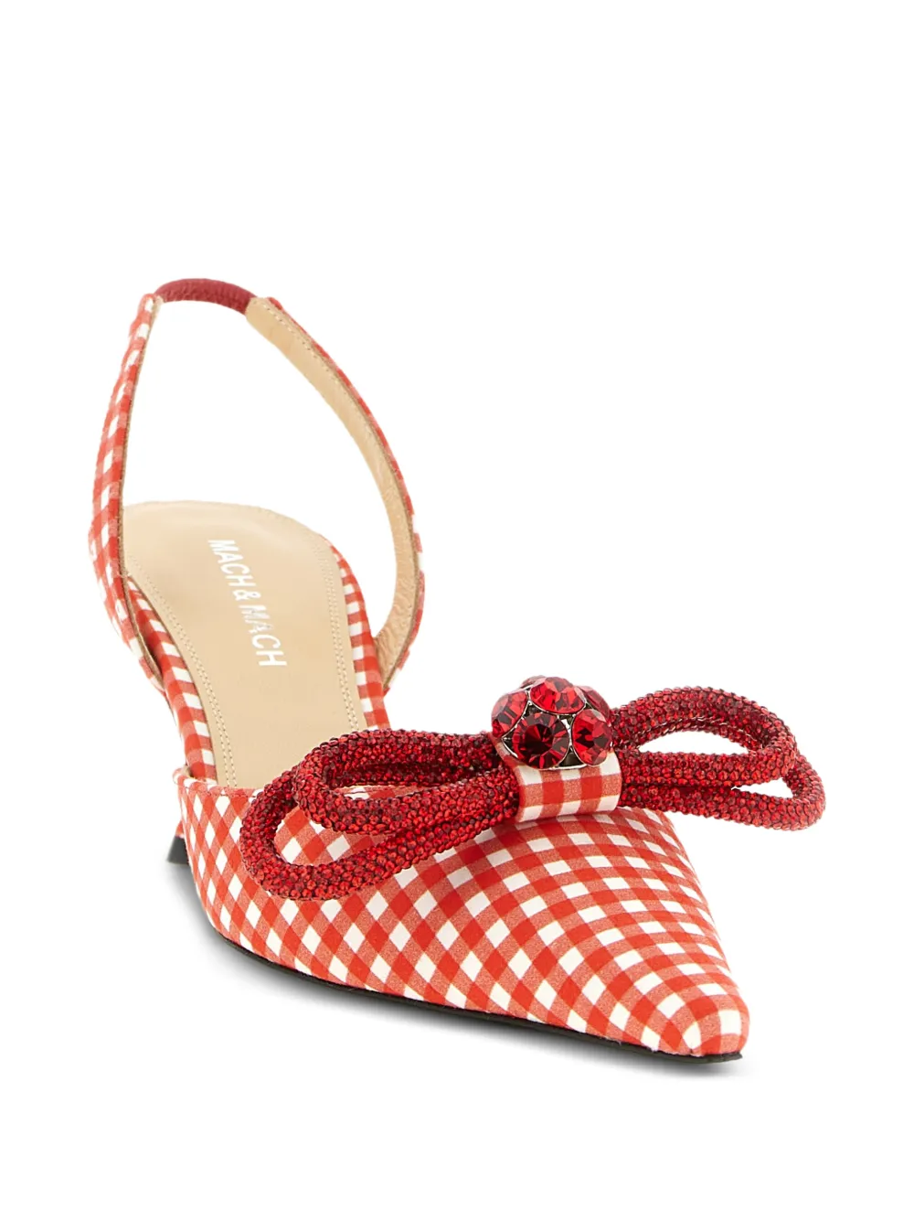  Mach & Mach Bow-detail Pattern Pumps - Red 