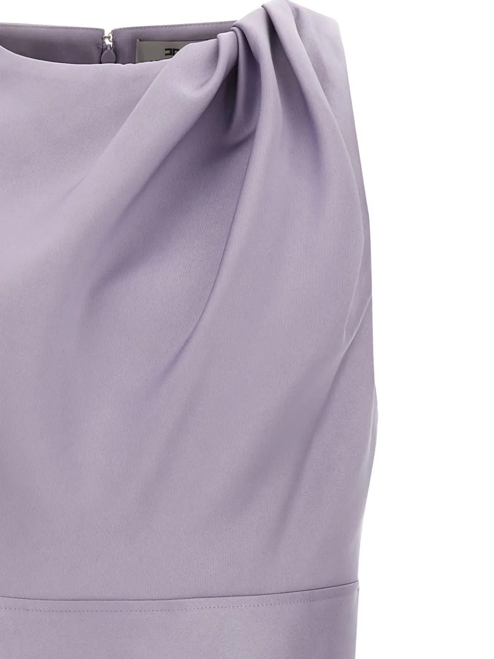 Elisabetta Franchi Duchesse gedrapeerde mini-jurk met logo Paars