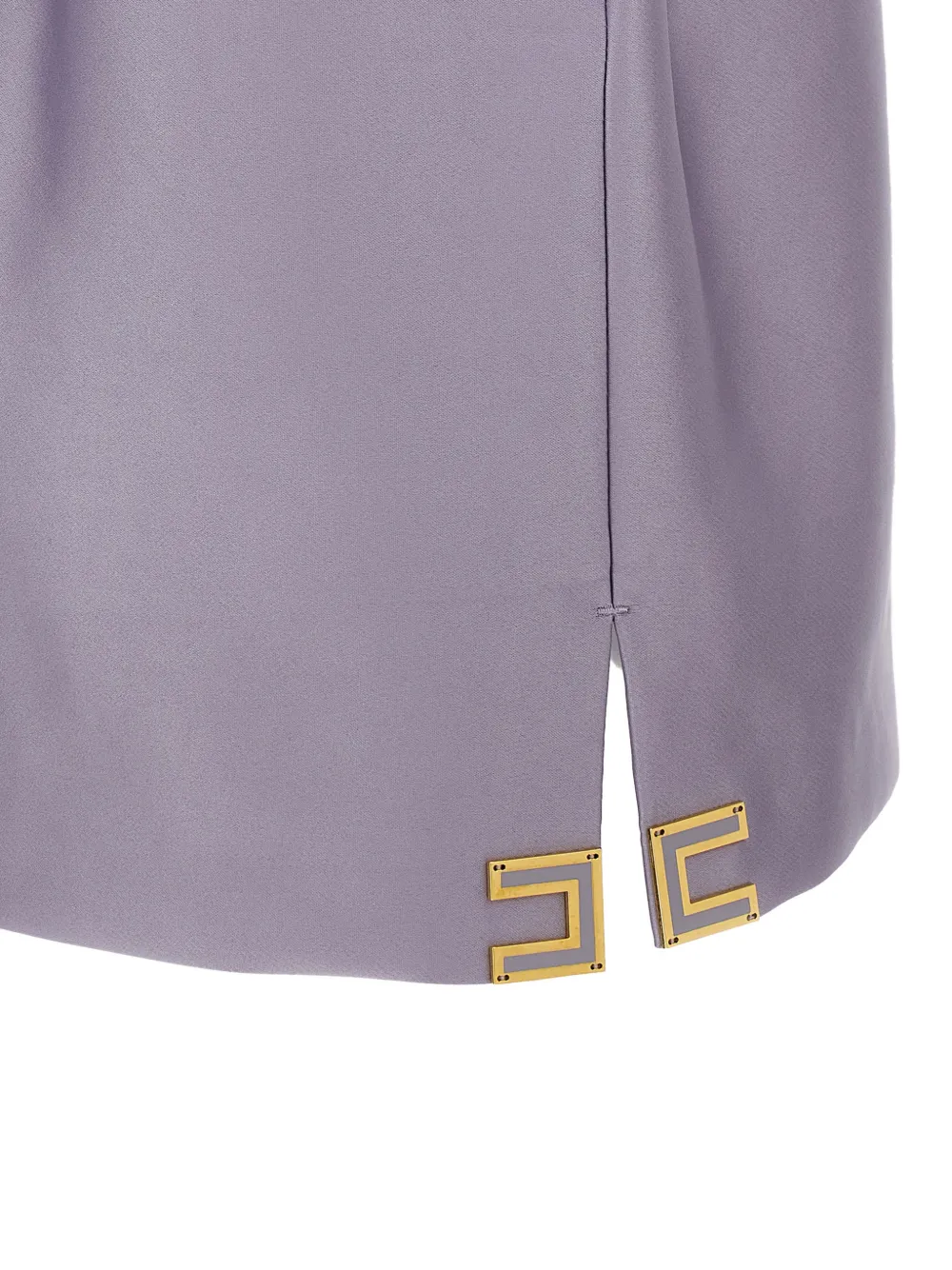 Elisabetta Franchi Duchesse gedrapeerde mini-jurk met logo Paars