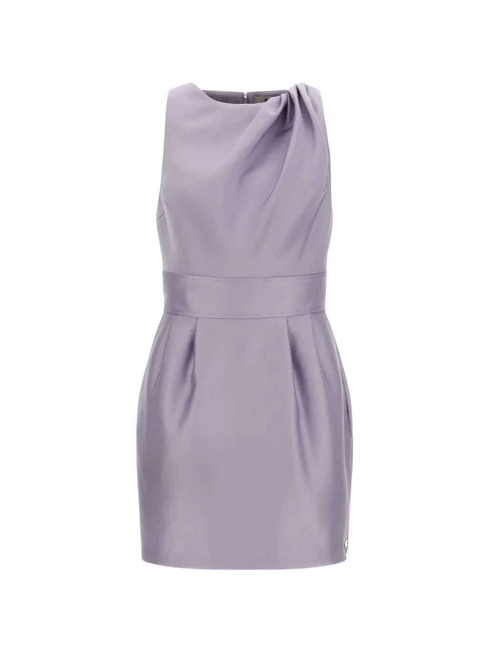 Elisabetta Franchi Duchesse logo-detail draping mini dress - Viola