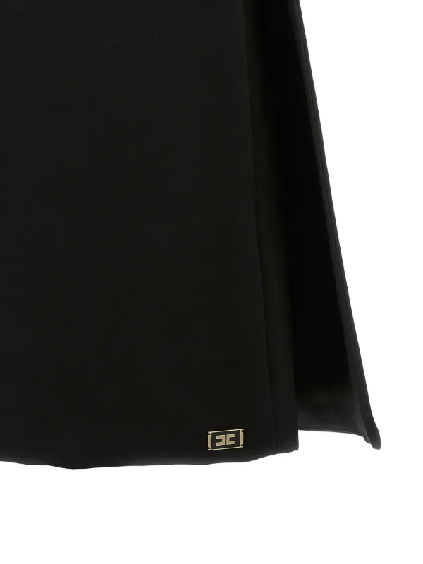 Elisabetta Franchi Duchesse V-neck Mini Dress | Black | FARFETCH