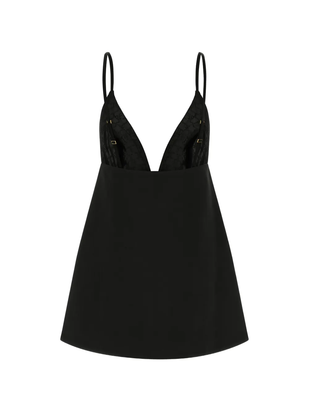 Elisabetta Franchi Duchesse V-neck Mini Dress | Black | FARFETCH