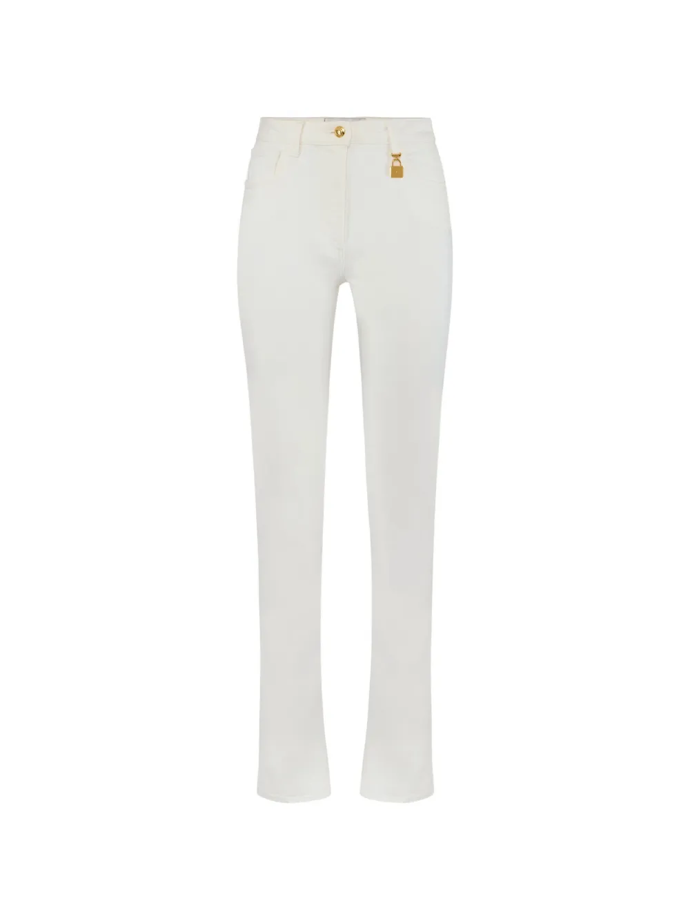 Elisabetta Franchi Broek met hangslot en riemlus Wit