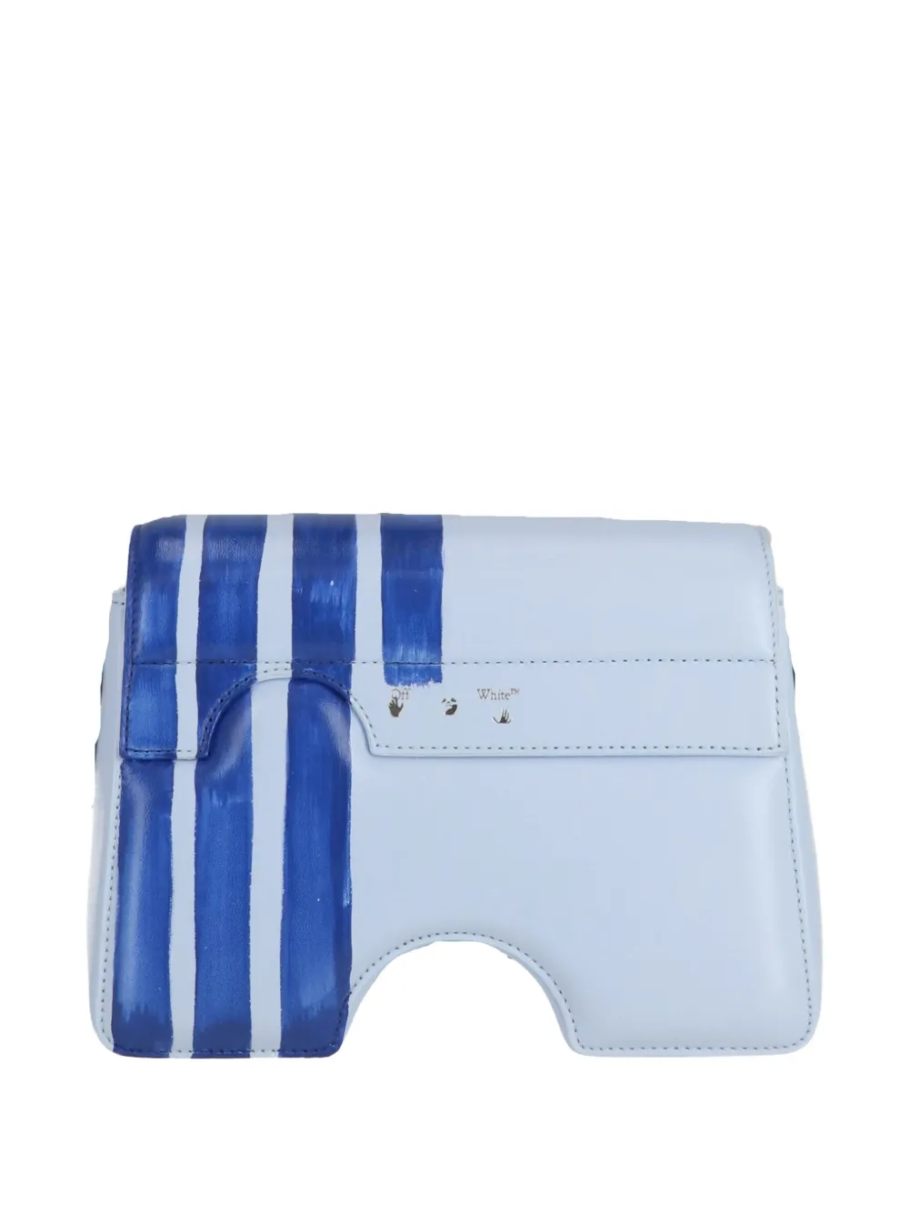 Off-White cut-out stripe shoulder bag - Blu