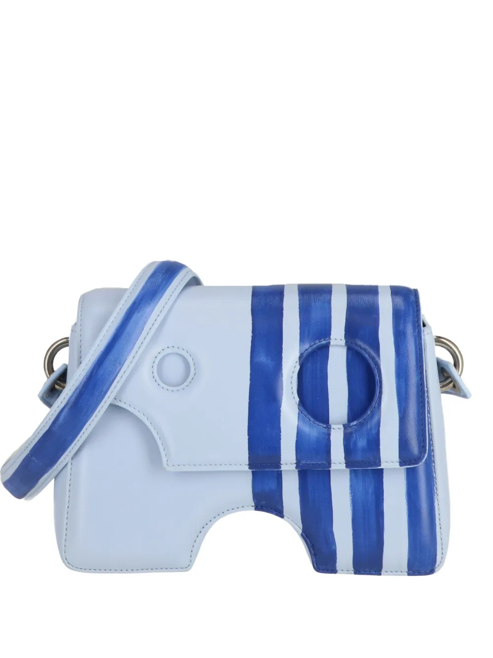 Off-White cut-out stripe shoulder bag - Blu