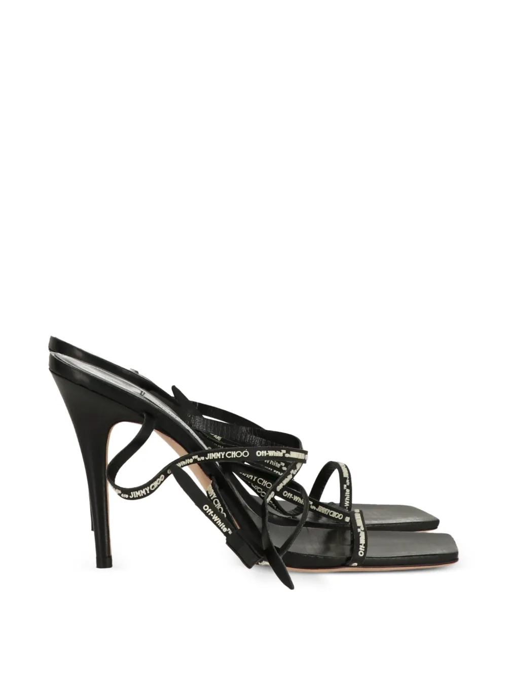 Off-White x Jimmy Choo square-toe heeled sandals Zwart